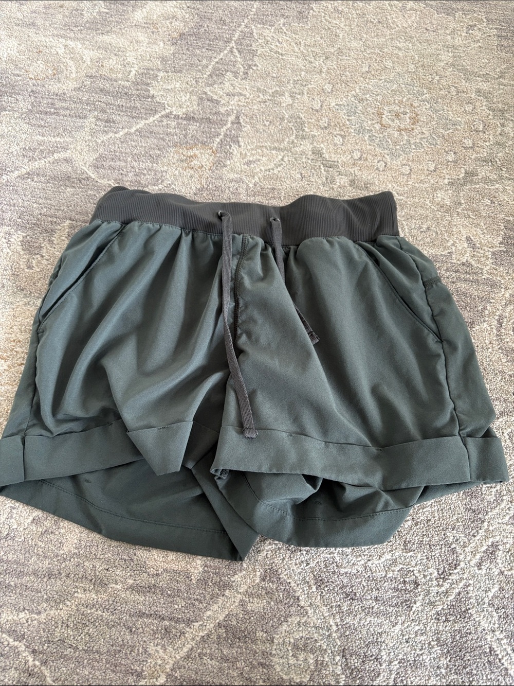 Zella Olive Green Athletic Drawstring Shorts